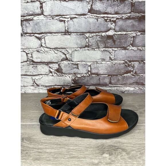 Wolky Brown Leather Strappy Comfort Wedge Ankle Strap Sandals Women 42EU/11M US - Picture 3 of 16